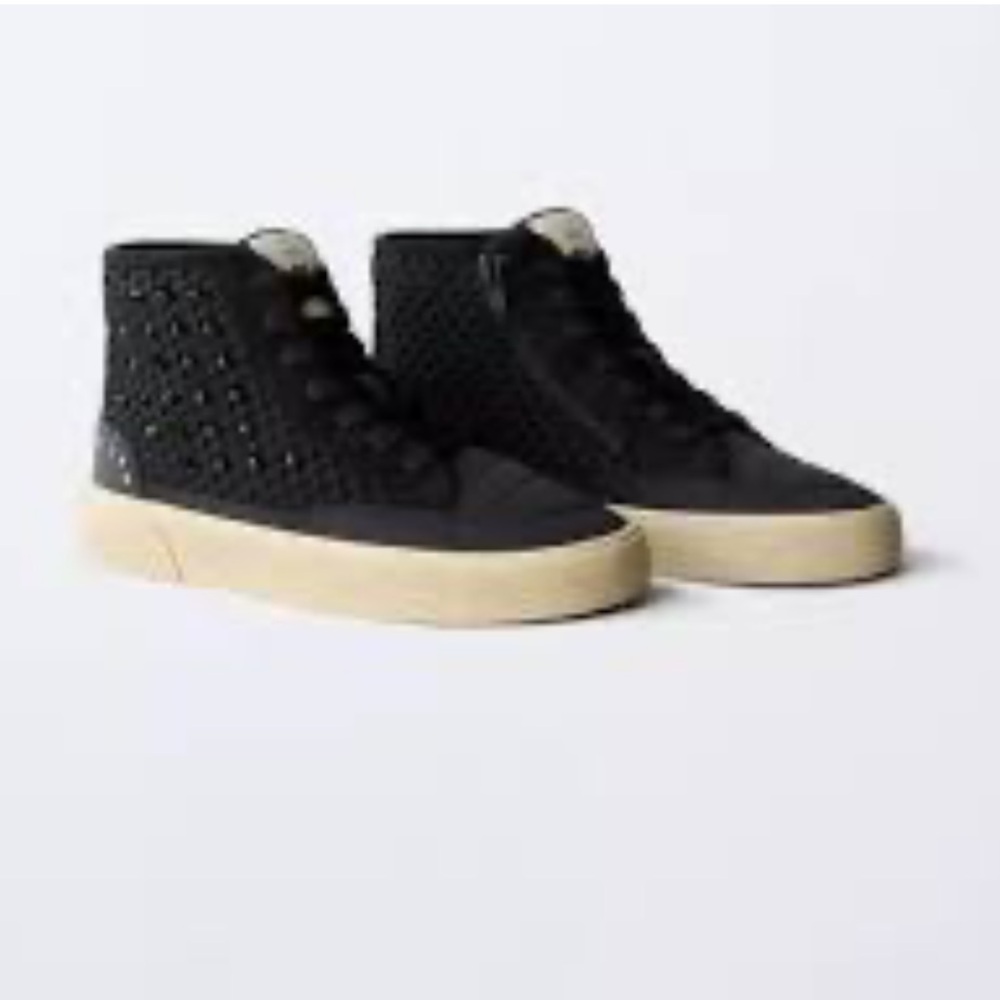Kids Zara Girls Black Beaded Hightop Sneakers EU 32